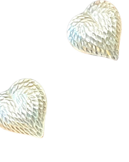 Sterling silver puffed heart pierced earrings