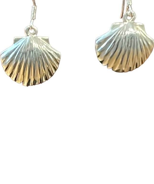 Sterling silver 925 sea shell design dangle earrings
