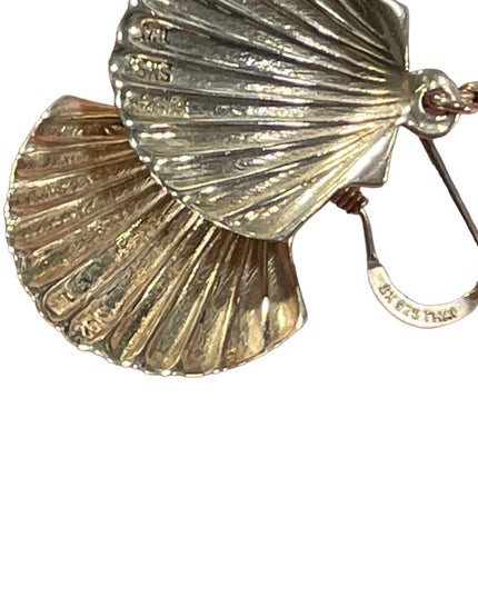 Sterling silver 925 sea shell design dangle earrings