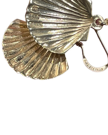 Sterling silver 925 sea shell design dangle earrings