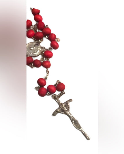 Papa Francesco Rose scented wood rosary VG