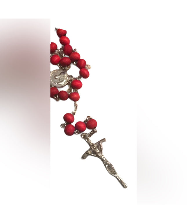 Papa Francesco Rose scented wood rosary VG