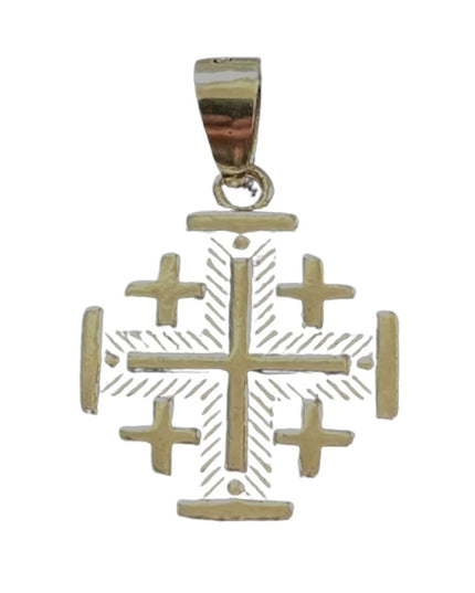 - Sterling Silver 925 Crusaders cross Jerusalem Christian religious pendant