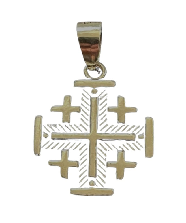 - Sterling Silver 925 Crusaders cross Jerusalem Christian religious pendant