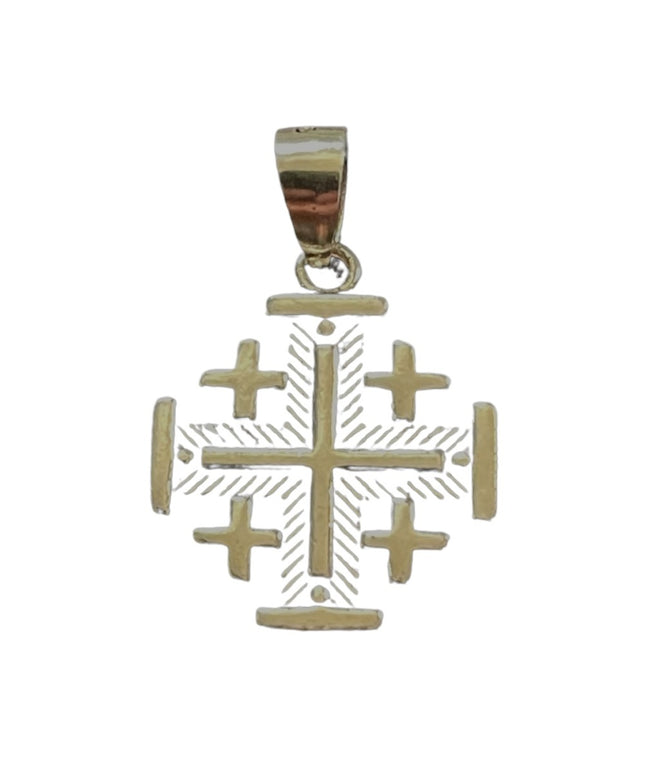 - Sterling Silver 925 Crusaders cross Jerusalem Christian religious pendant