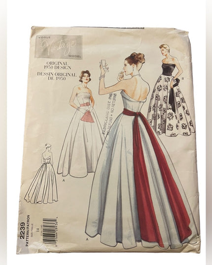 Vintage Vogue Sewing pattern womens Party Dress Uncut Sz 14
