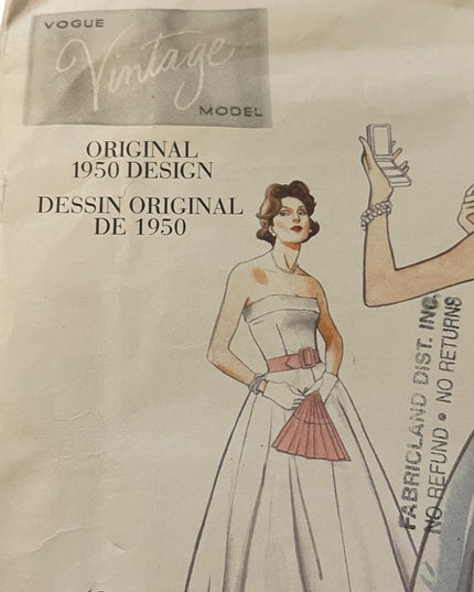 Vintage Vogue Sewing pattern womens Party Dress Uncut Sz 14