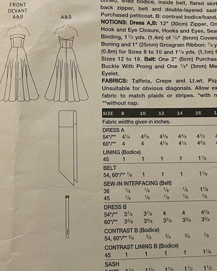 Vintage Vogue Sewing pattern womens Party Dress Uncut Sz 14