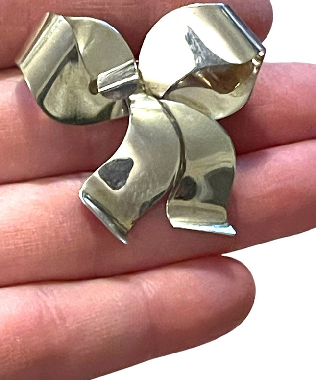 Vintage Sterling silver 925 Ribbon Bow brooch