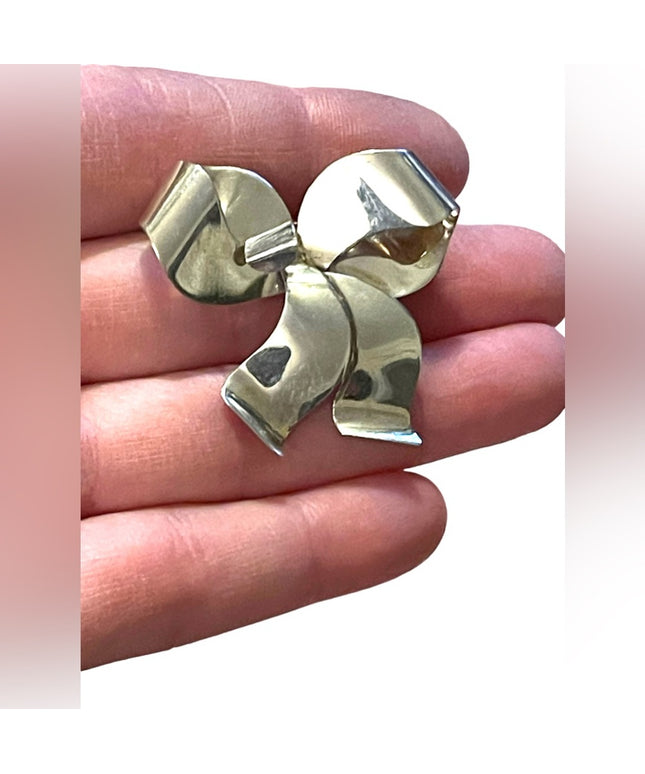 Vintage Sterling silver 925 Ribbon Bow brooch