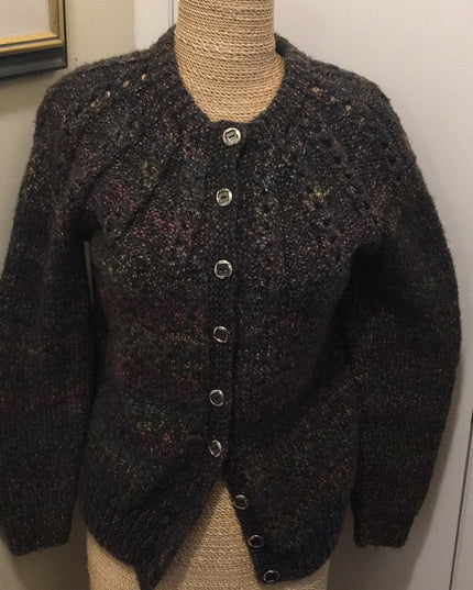 Hand knit button down soft merino Sweater knitted cardigan