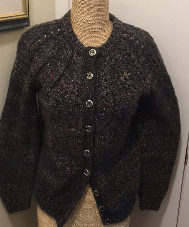 Hand knit button down soft merino Sweater knitted cardigan