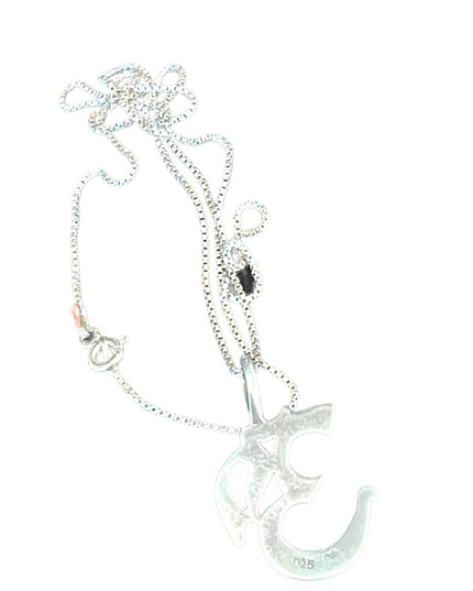 Vintage Sterling silver 925 OM  Necklace and pendant Mantra