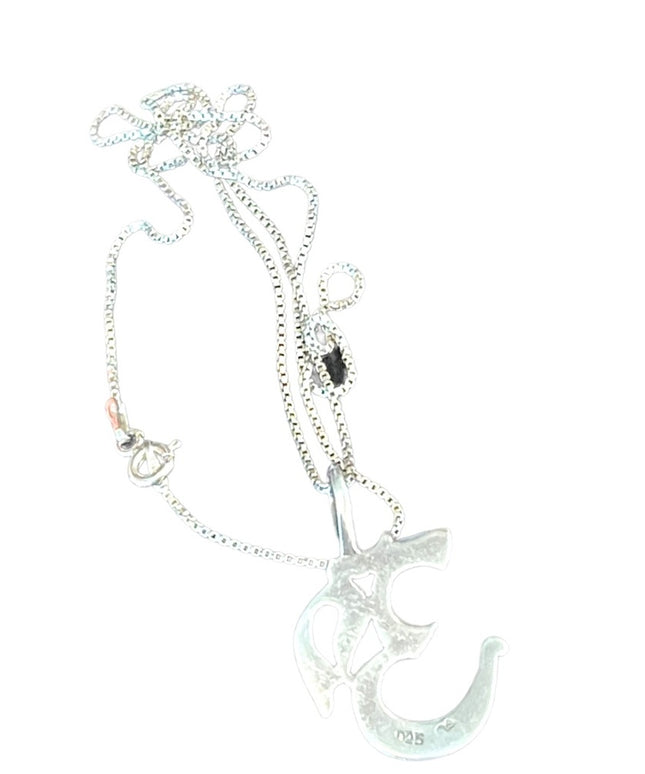 Vintage Sterling silver 925 OM  Necklace and pendant Mantra