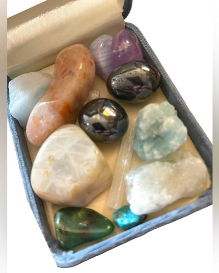 Box of Chakra stones New age tumbled turquois amethyst & more!
