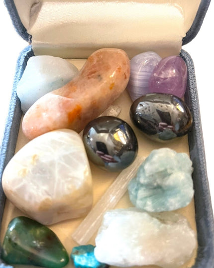 Box of Chakra stones New age tumbled turquois amethyst & more!