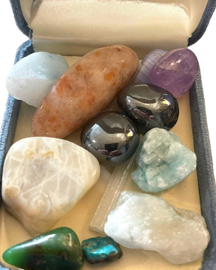 Box of Chakra stones New age tumbled turquois amethyst & more!