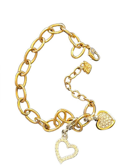 Swarovski Authentic (swan) Rose gold heart rhinestone pendant charm bracelet