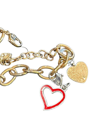 Swarovski Authentic (swan) Rose gold heart rhinestone pendant charm bracelet
