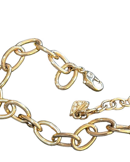 Swarovski Authentic (swan) Rose gold heart rhinestone pendant charm bracelet