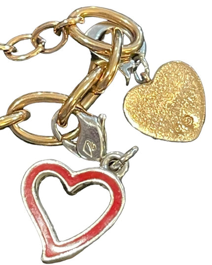 Swarovski Authentic (swan) Rose gold heart rhinestone pendant charm bracelet