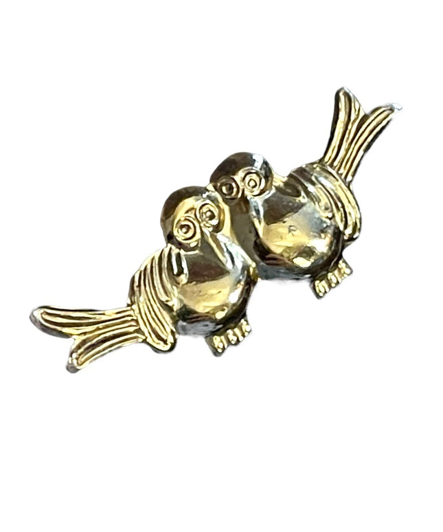 Vintage CORO sterling silver 925 lovers lover bird bar brooch