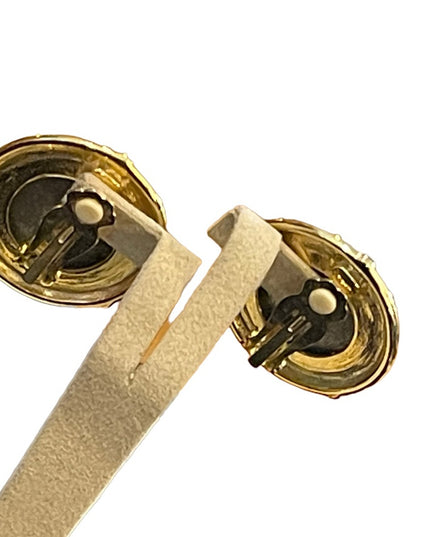 Vintage fancy gold & silver finish Greek Roman god fancy Clip on earrings