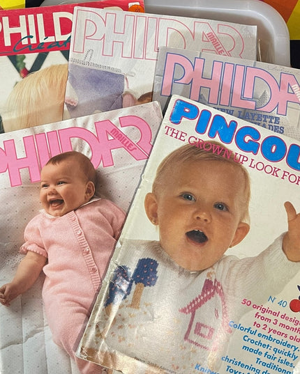 Lot of 5 Phildar Pingouin BABY knitting books VG
