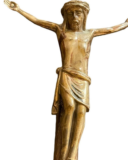 Vintage Crucifix Wood & Metal Catholic Religious Jesus