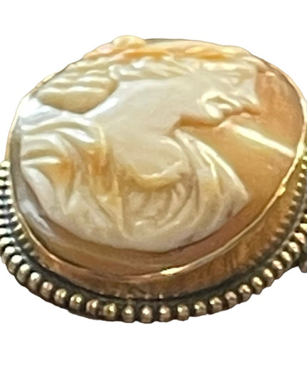 Antique 14K gold (GF?) Victorian Sardonyx Stone Stunning Cameo brooch rope edge