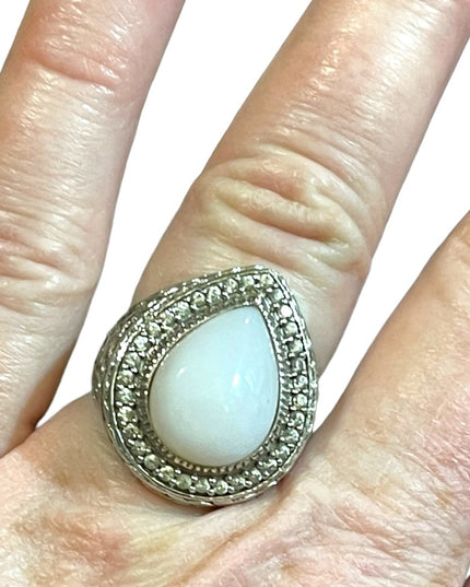 Stunning designer DP 925 sterling Moonstone fancy heavy handmade ring
