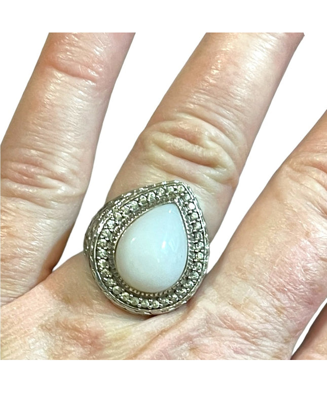 Stunning designer DP 925 sterling Moonstone fancy heavy handmade ring