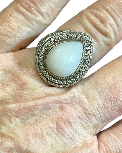 Stunning designer DP 925 sterling Moonstone fancy heavy handmade ring