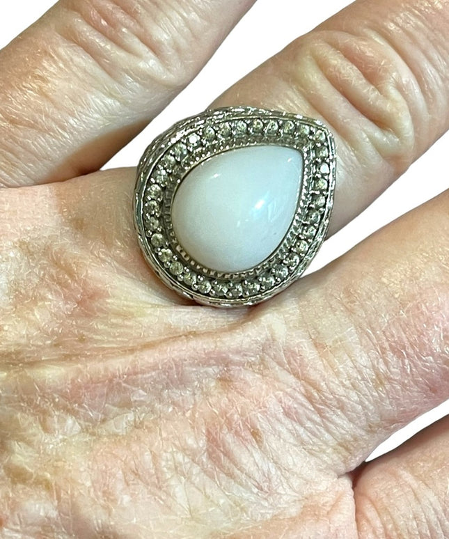 Stunning designer DP 925 sterling Moonstone fancy heavy handmade ring