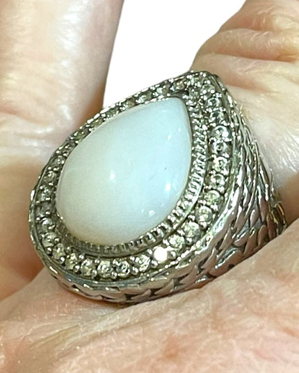 Stunning designer DP 925 sterling Moonstone fancy heavy handmade ring