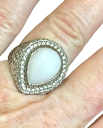 Stunning designer DP 925 sterling Moonstone fancy heavy handmade ring