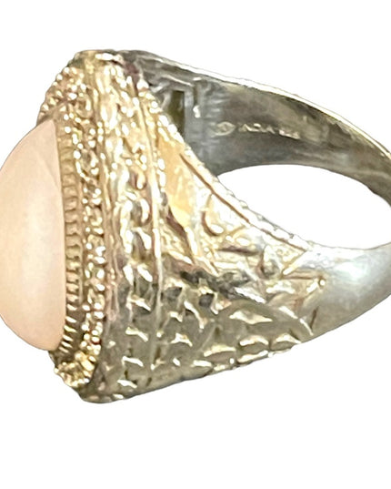 Stunning designer DP 925 sterling Moonstone fancy heavy handmade ring