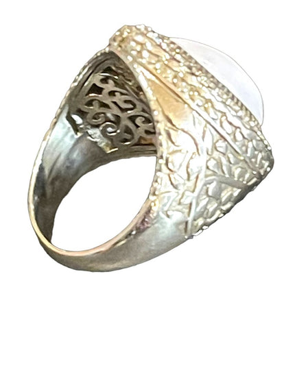 Stunning designer DP 925 sterling Moonstone fancy heavy handmade ring