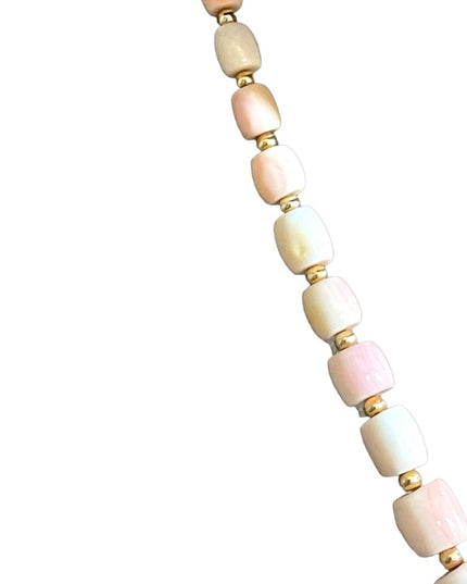 Antique Angel Skin Coral graduated bead necklace Rare