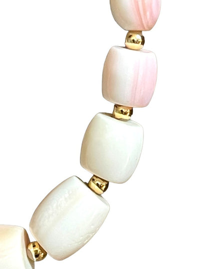Antique Angel Skin Coral graduated bead necklace Rare