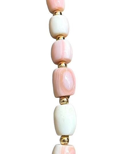 Antique Angel Skin Coral graduated bead necklace Rare