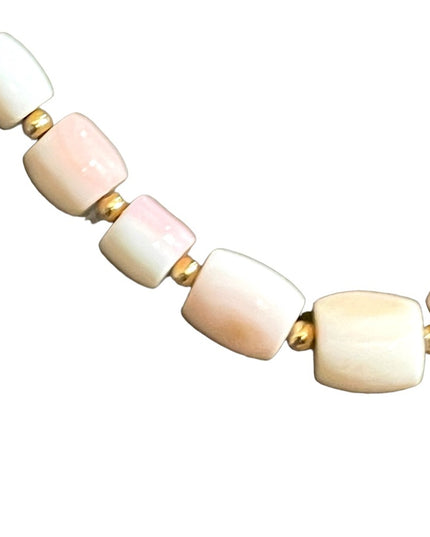 Antique Angel Skin Coral graduated bead necklace Rare