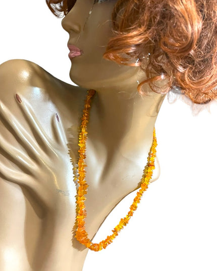 Baltic honey Amber chip Necklace 24” imported