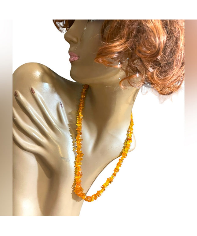 Baltic honey Amber chip Necklace 24” imported