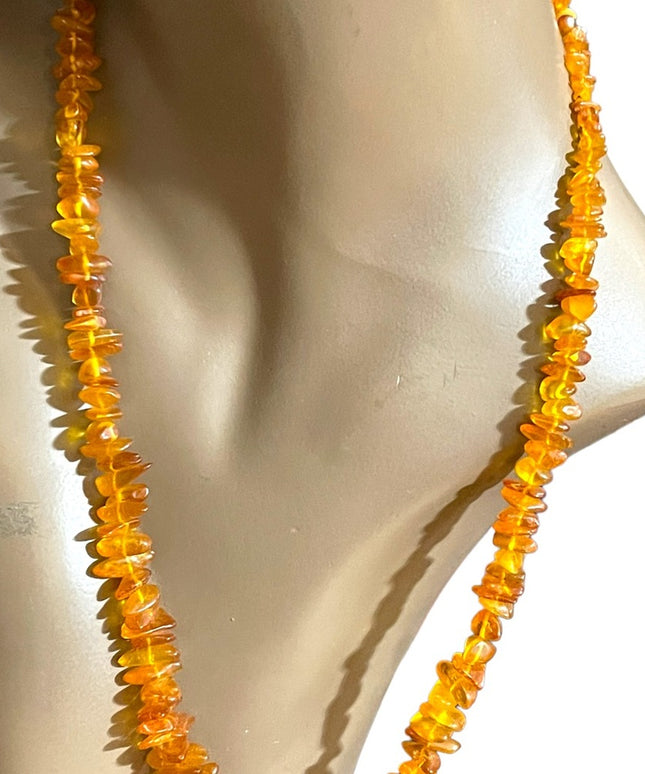 Baltic honey Amber chip Necklace 24” imported