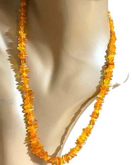 Baltic honey Amber chip Necklace 24” imported