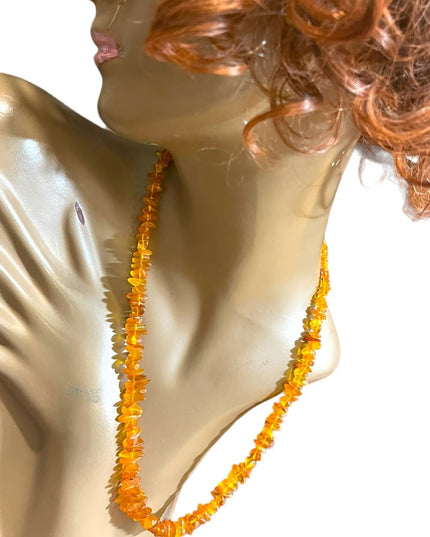 Baltic honey Amber chip Necklace 24” imported