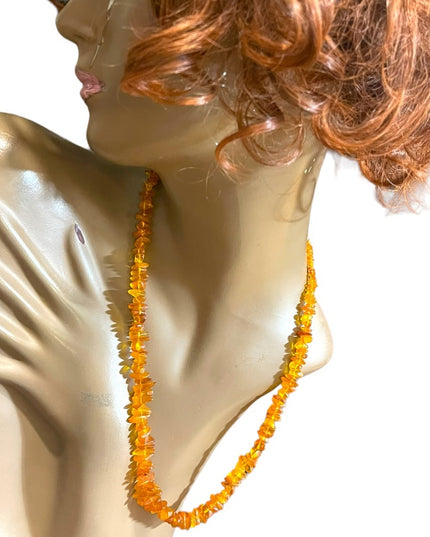 Baltic honey Amber chip Necklace 24” imported
