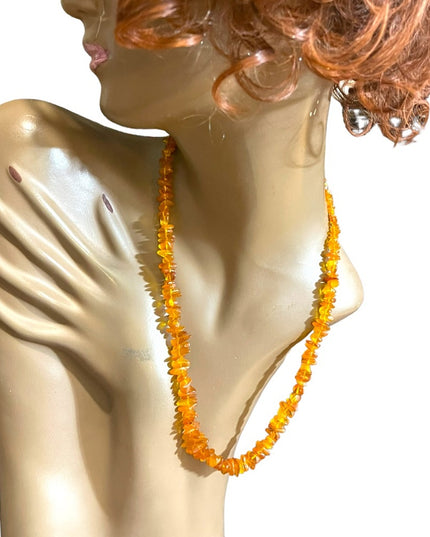 Baltic honey Amber chip Necklace 24” imported
