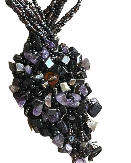 Multi strand seed bead & amethyst lovely Necklace